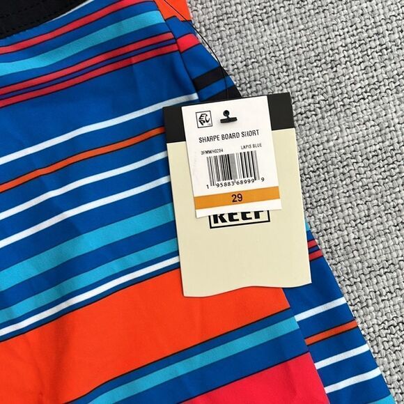 Reef Board Shorts Mens Size 29 Sharpe Striped Blue Red Swim Trunks - Picture 3 of 7